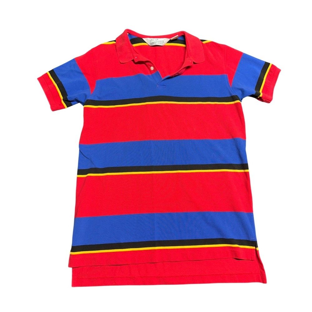 Vintage striped polo Sears Roebuck mens large retro grandpa dad eclectic bloke